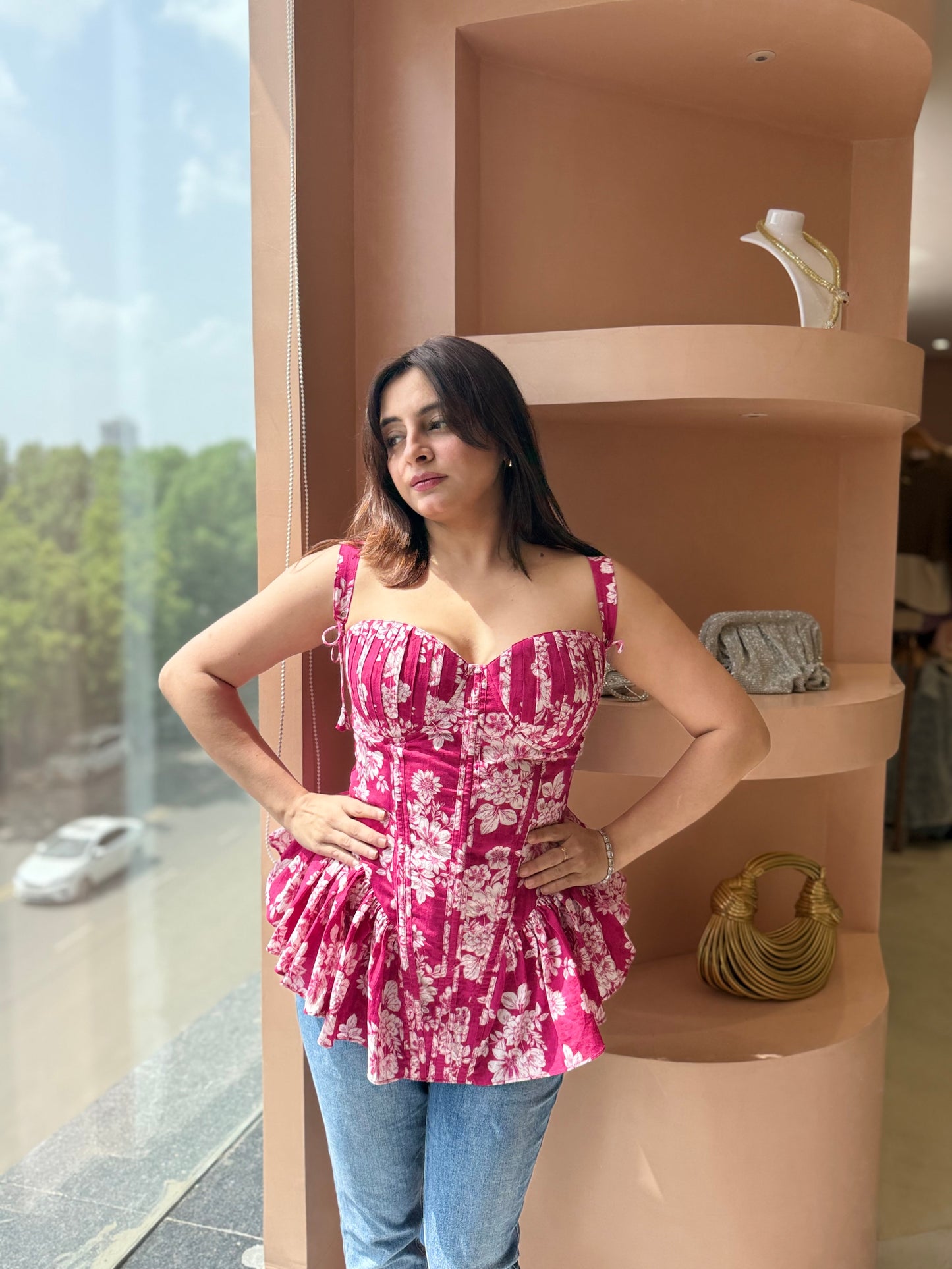 Floral Charm Corset Top