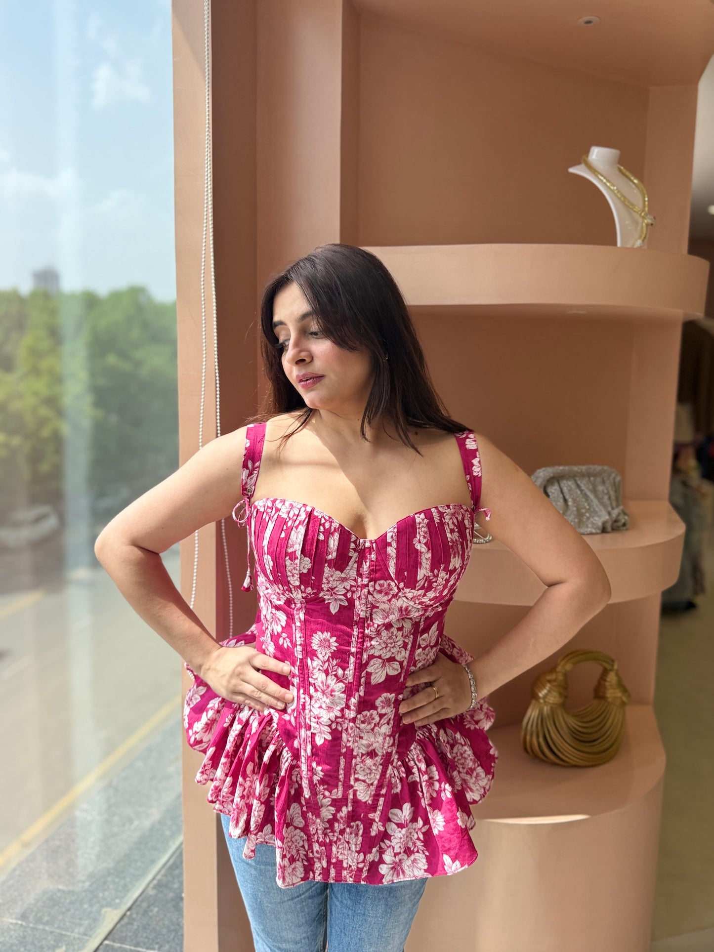 Floral Charm Corset Top