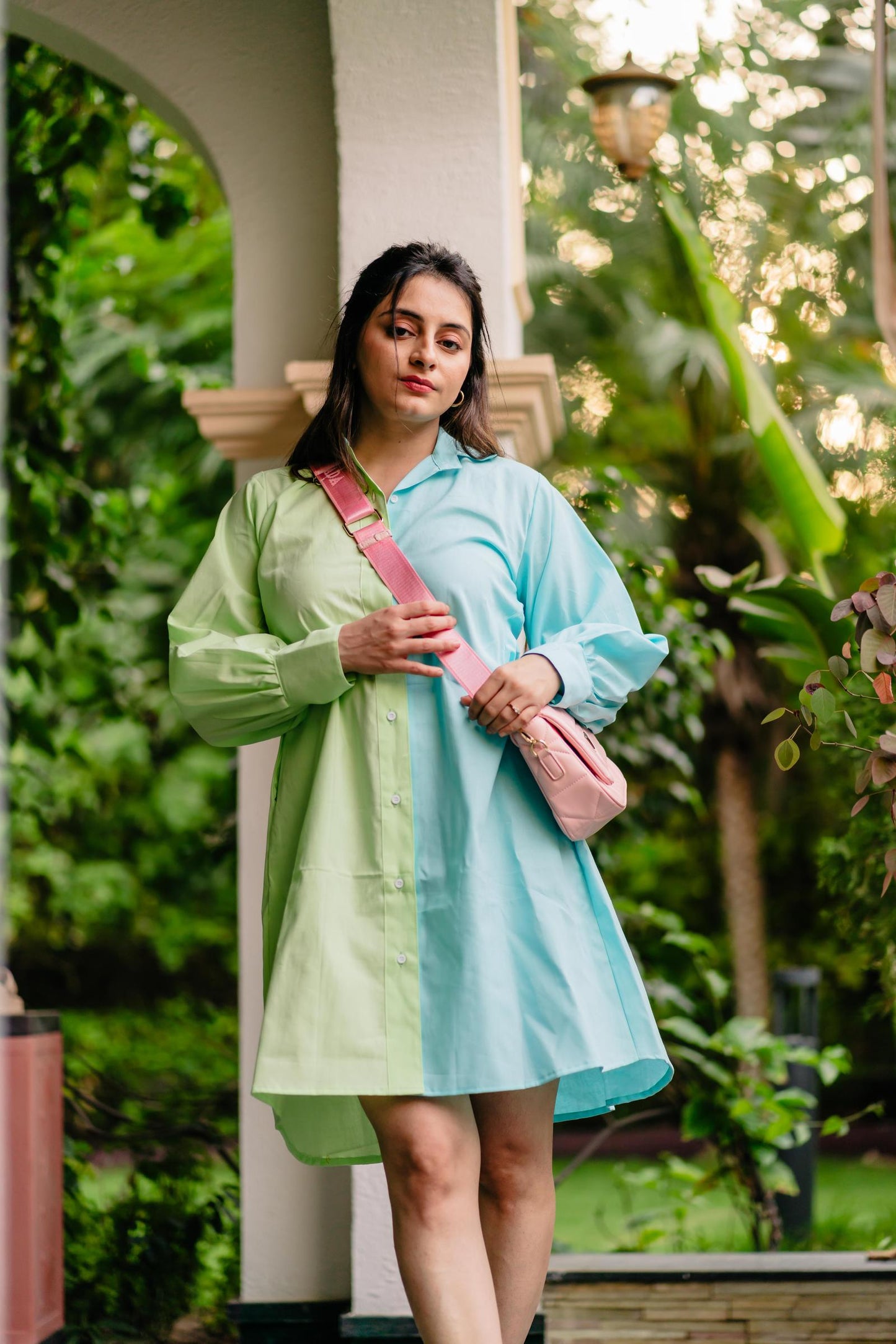 Half N Half Shirt Dress