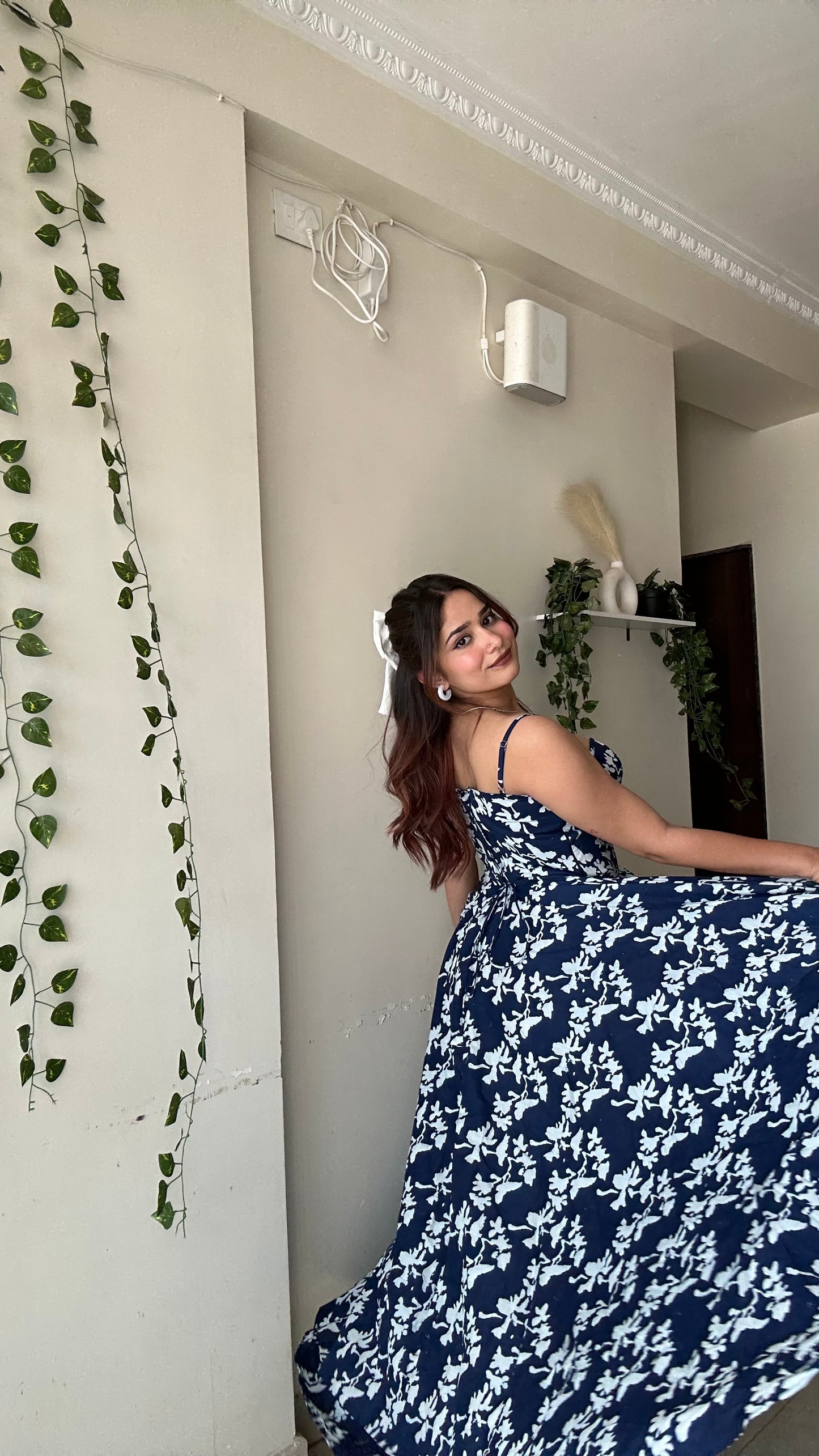 Indigo Floral Dress