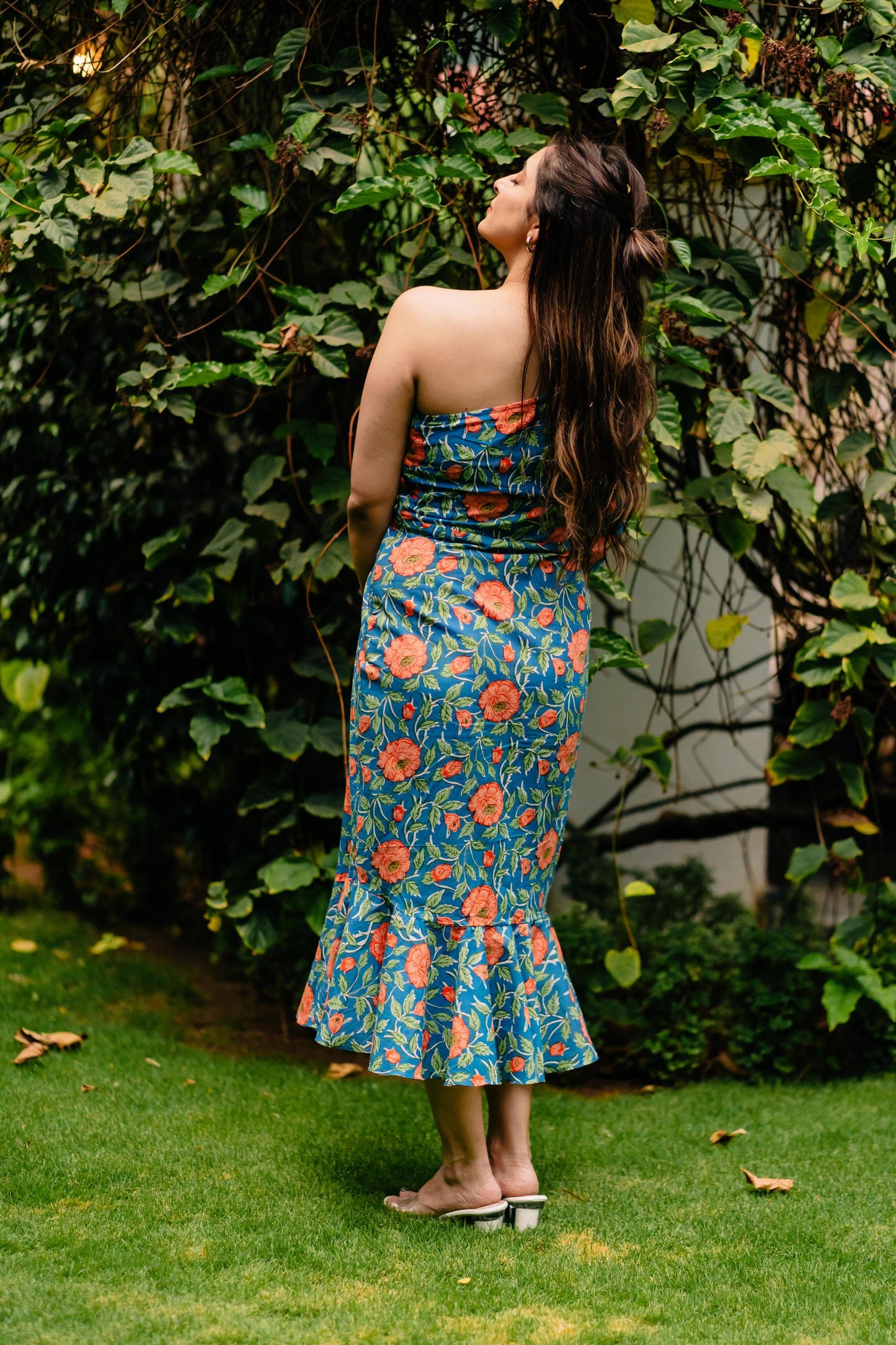 Floral Drama One Shoulder Dress