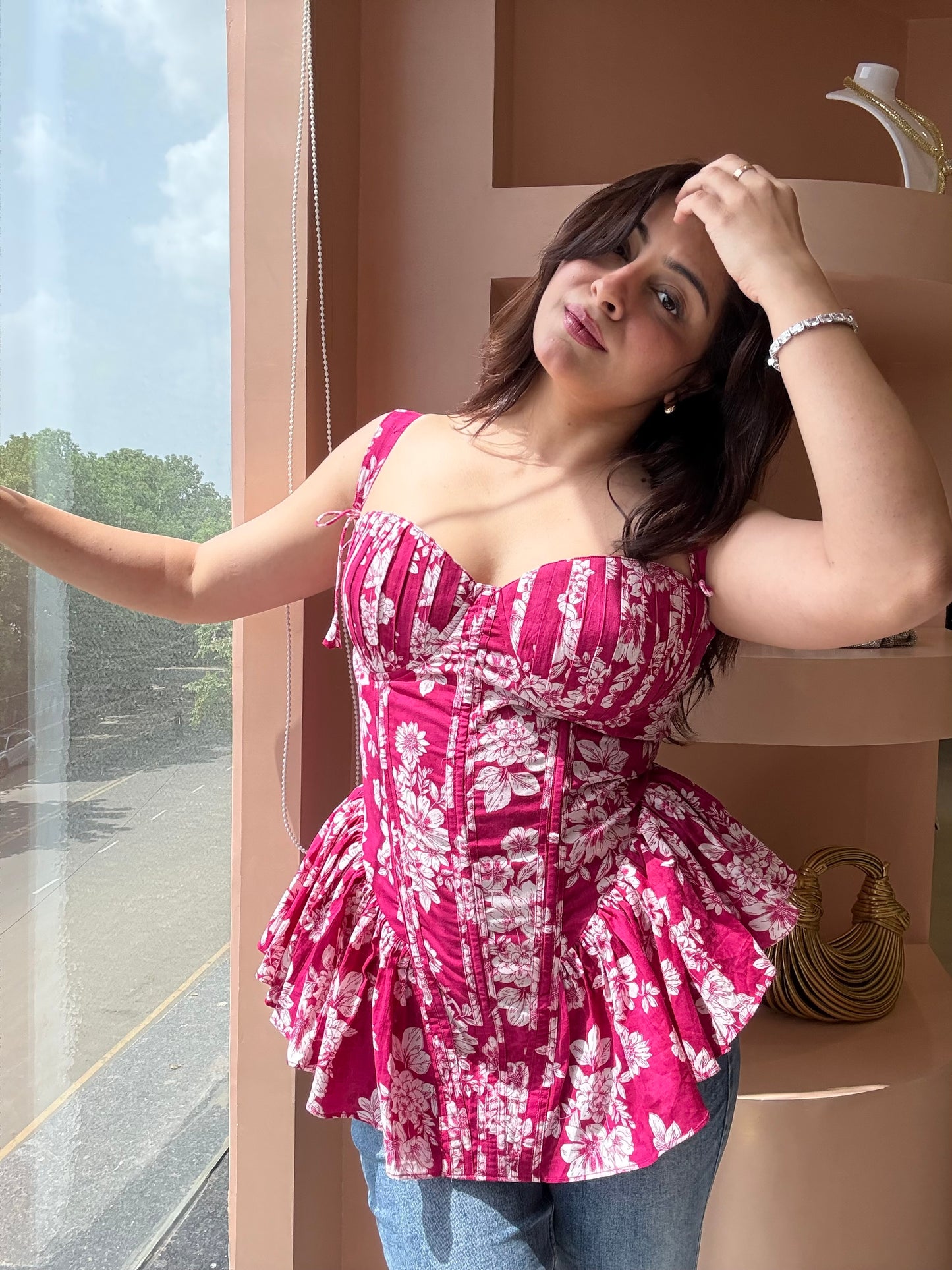 Floral Charm Corset Top