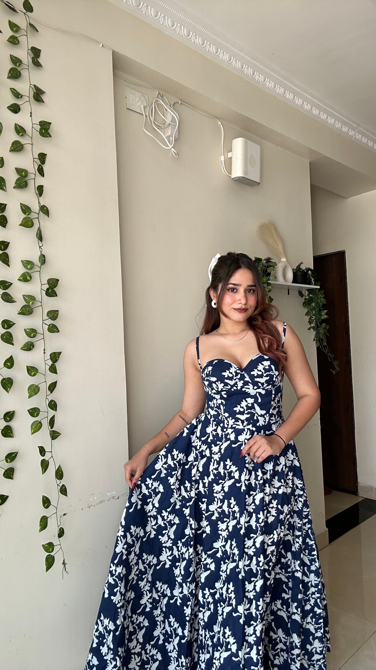 Indigo Floral Dress