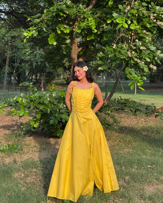 Corseted Chic 2 Pc Set (Yellow)