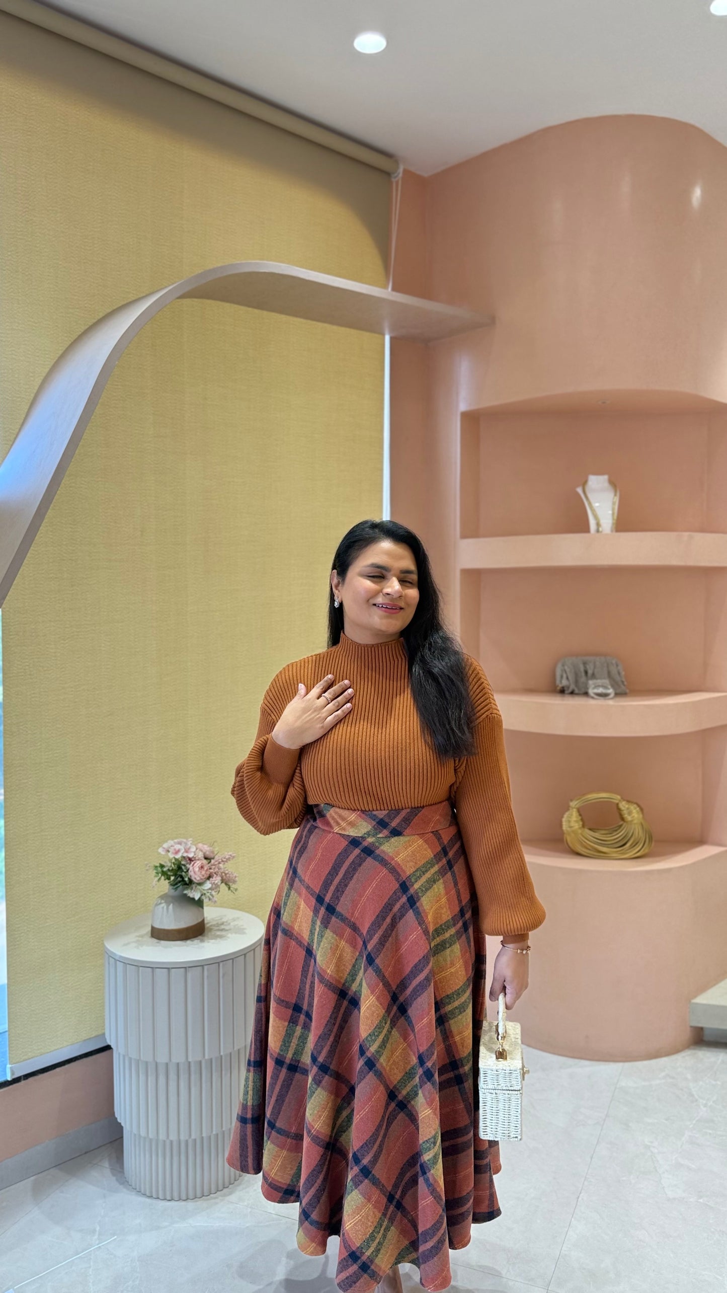 Checkered Glam Sweater+Skirt Set💫