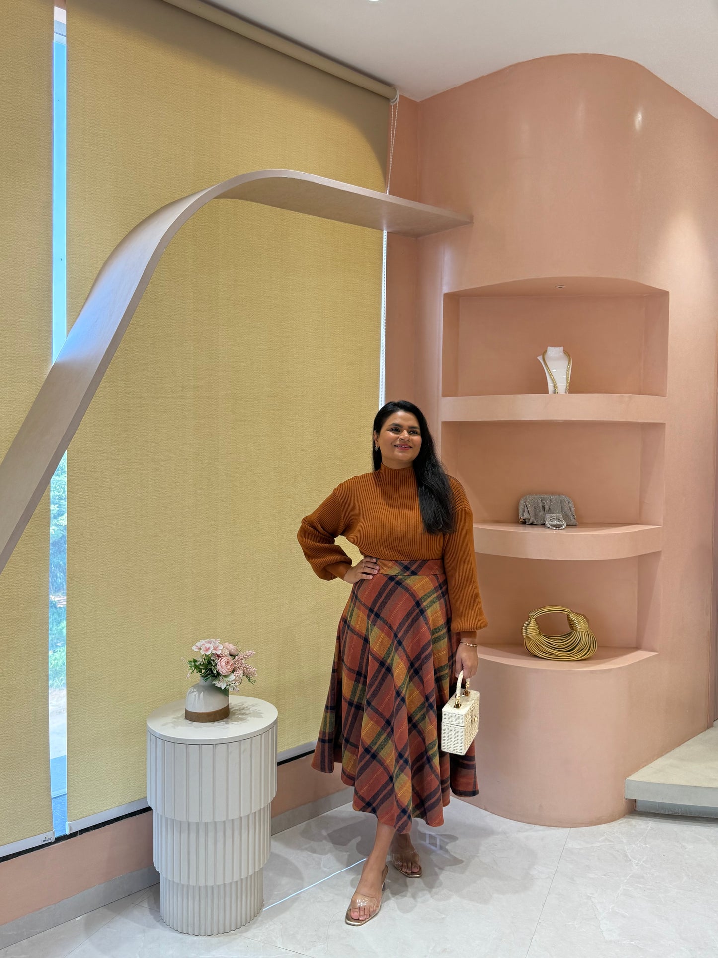 Checkered Glam Sweater+Skirt Set💫