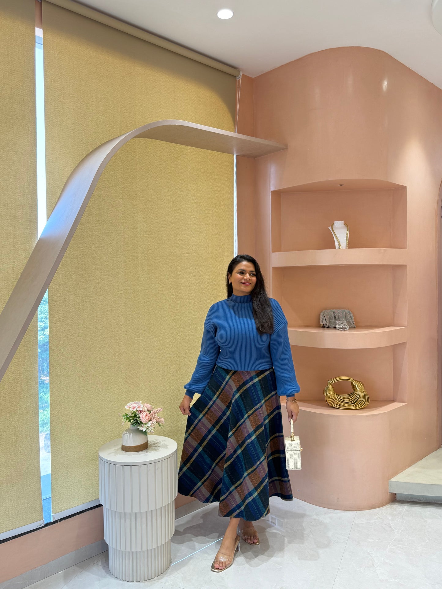 Checkered Glam Sweater+Skirt Set💫