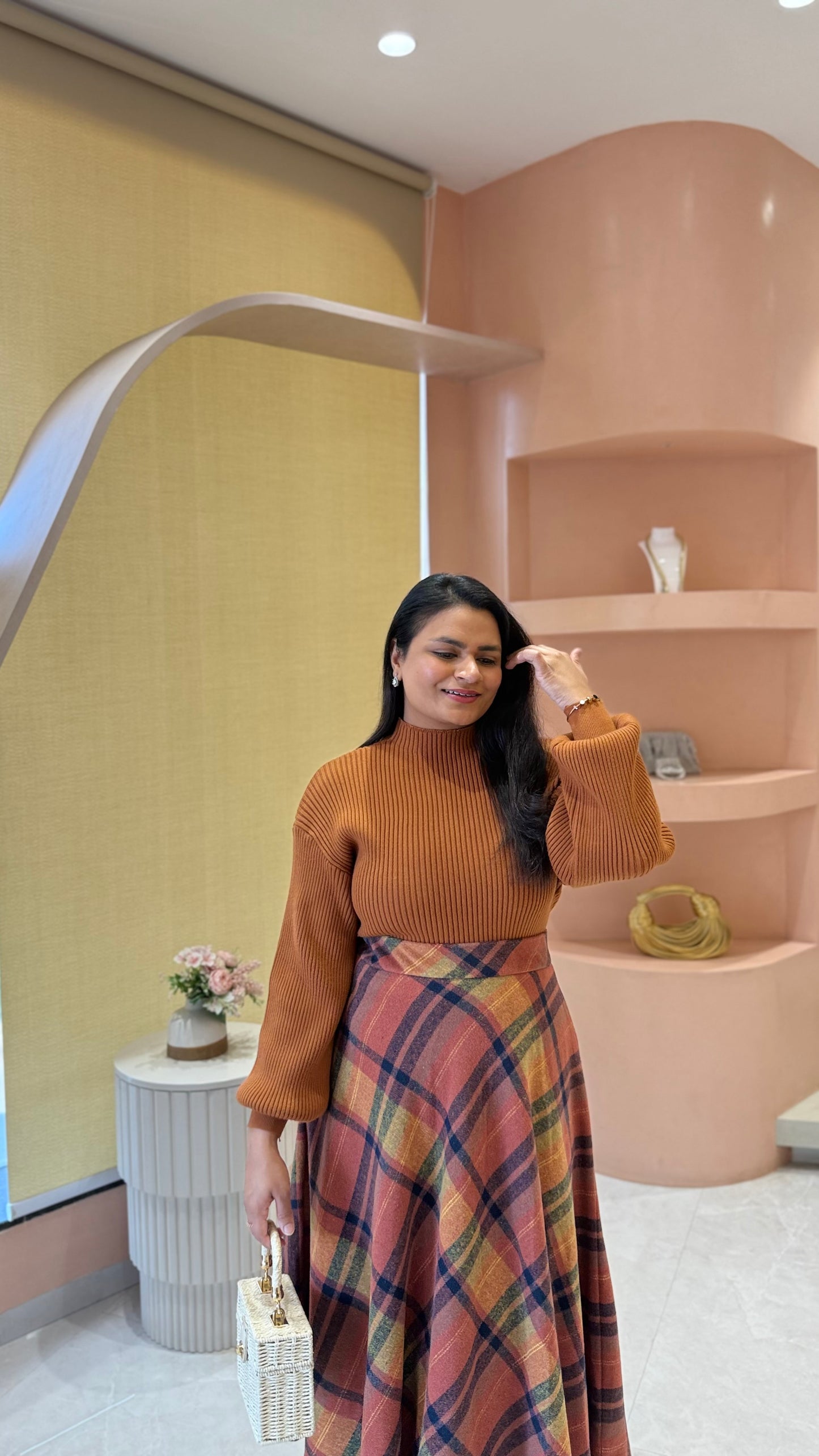 Checkered Glam Sweater+Skirt Set💫