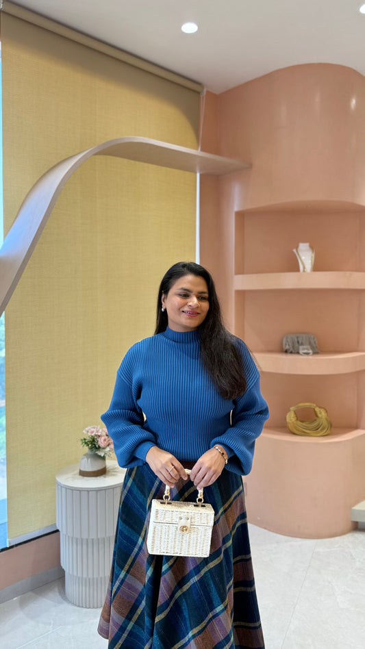 Checkered Glam Sweater+Skirt Set💫