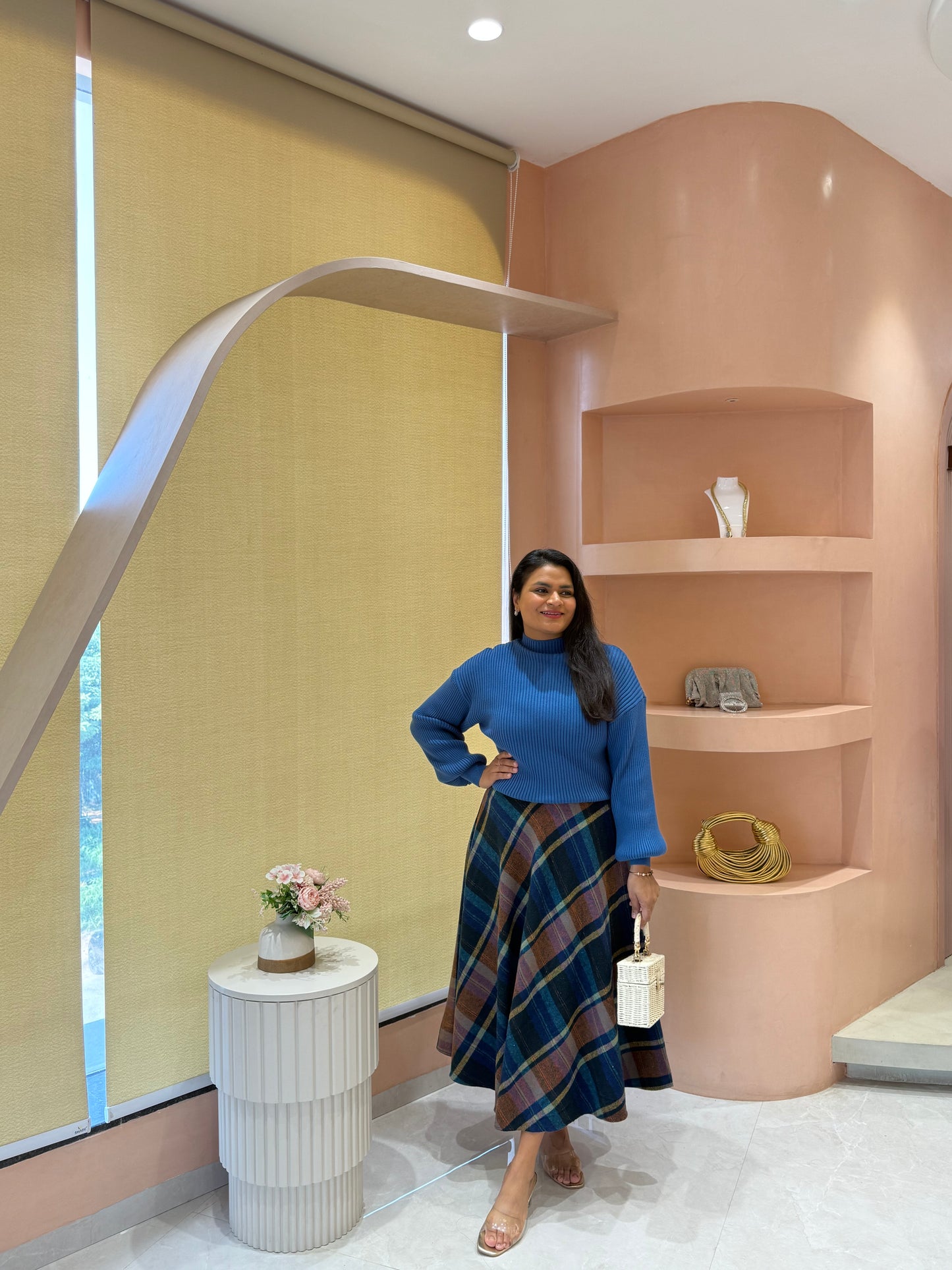 Checkered Glam Sweater+Skirt Set💫