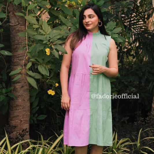 Half N Half Color Block Maxi